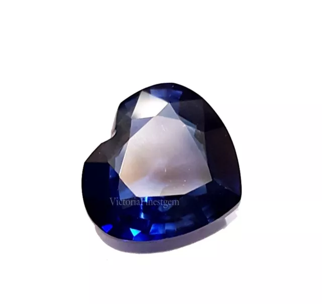 Certifié 14,50 ct saphir bleu naturel en forme de coeur pierre précieuse en...