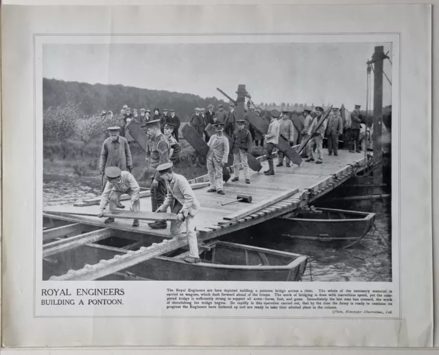 1915 Ww1 Print & Text Royal Engineers Building A Potoon For Troops