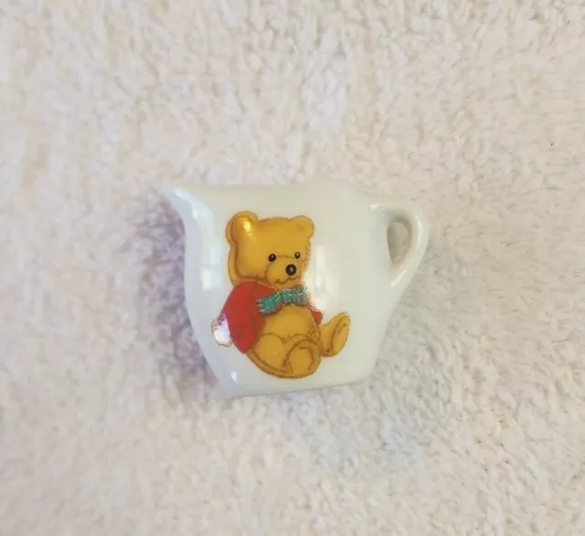 VINTAGE Miniature Ceramic Teddy Bear Creamer 1"