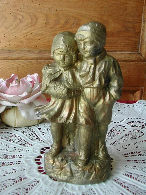 Statuette Enfantine Signée COLOMBINI Moulage Anciens Objets du début XXème Rare