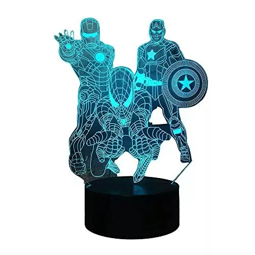 Avengers 3D LED Spiderman Nachtlicht - intelligente Fernbedienung 16 Farben