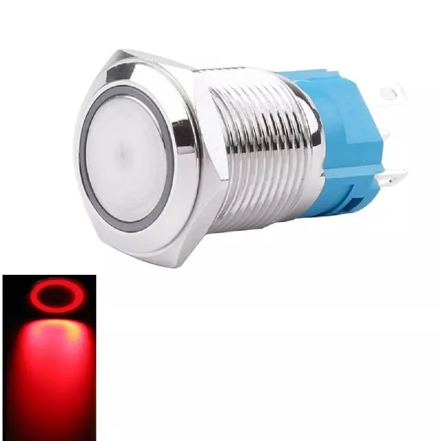 Wasserdichter Edelstahl Druckknopf mit LED 16 mm 12 24 V Ein /Ausschalter