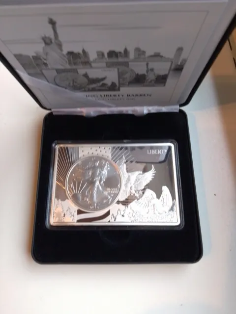 American Eagle 1 oz Silbermünze 2024 in einem 3 oz Barren mit Silberauflage
