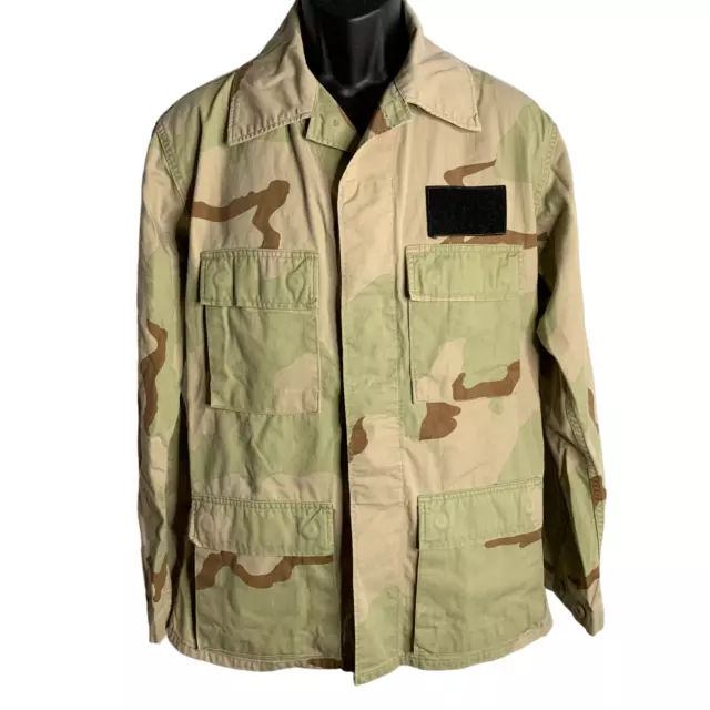 US Army Military BDU Uniform Shirt M Desert Sand Camo Combat Buttons Pockets