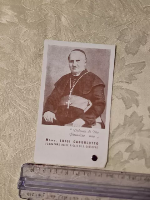 Santino Holy Card Mons. Luigi Caburlotto Reliquia 1947 SI104 ^