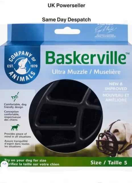 Safe BASKERVILLE ULTRA MUZZLE Size 5 Breathable Dog Brand New, Same Day Despatch