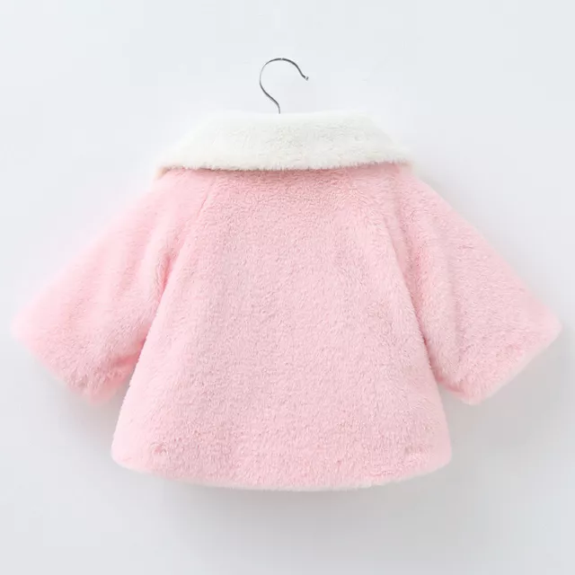 Baby Lapel Collar Cute Rabbit Ears Jacket Outwear Girls Winter Warm Thick Coats 3