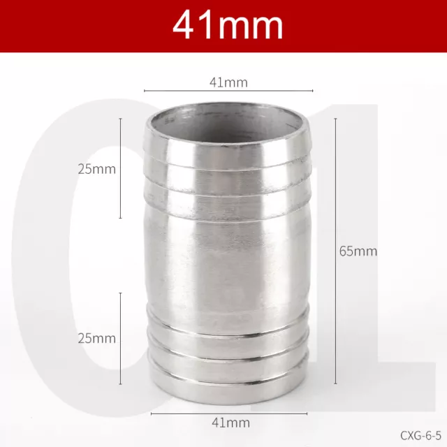 Stainless Steel Straight Hose Joiner Barbed Connector Air Fuel Water 6mm-41mm