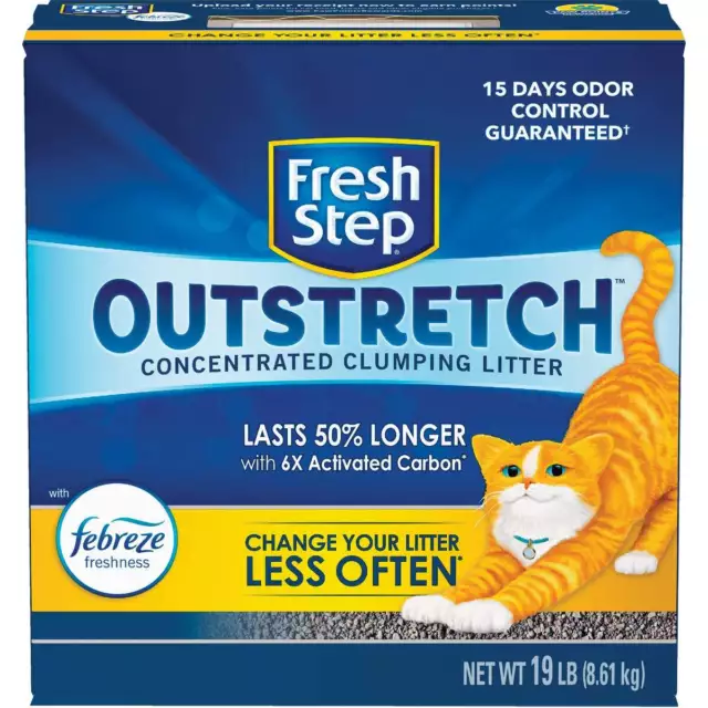 Fresh Step Outstretch 19 lb. Arraca concentrada para gatos 60105 paso fresco