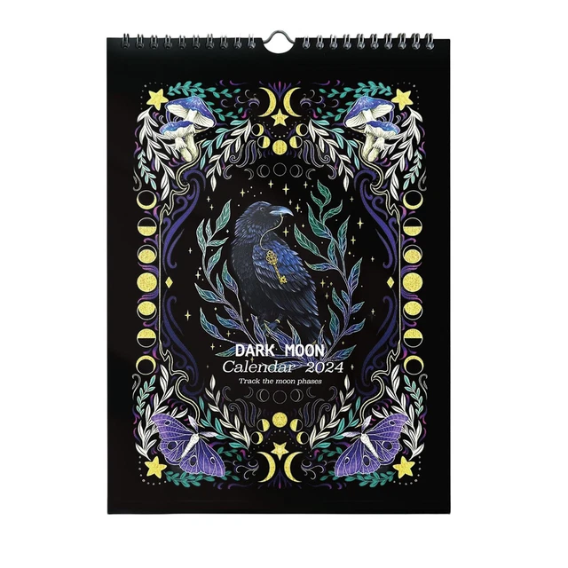 WALL CALENDAR 2024 Dark forest 2024 Lunar Calendar 12 Months Waterproof