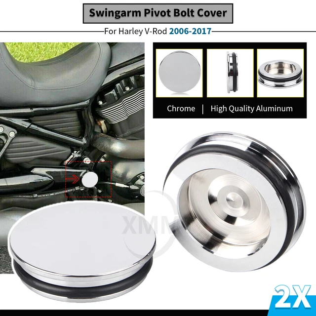 CHROME SWINGARM PIVOT Bolt Cover For Harley Night Rod VRSCDX VRod
