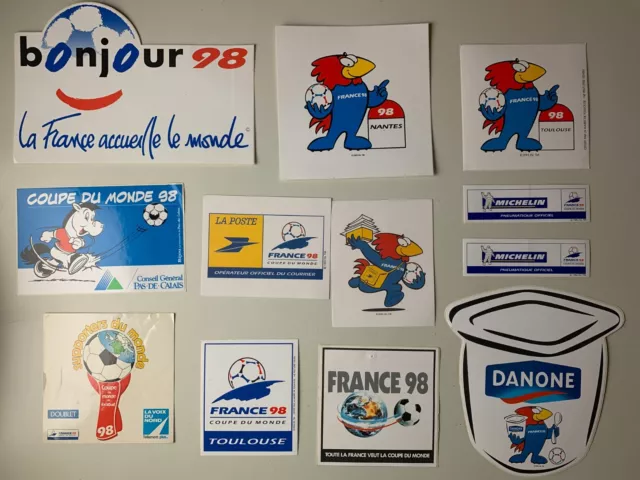 Lot 12 Stickers Coupe Du Monde 1998 - World Cup France 98
