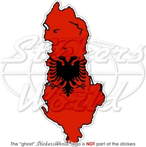 Albanische Flagge Aufkleber – 2x Vinyl-Sticker (10x6,7 Cm), Wetterfest & Langlebig, Ideal Für Auto, Helm & Mehr