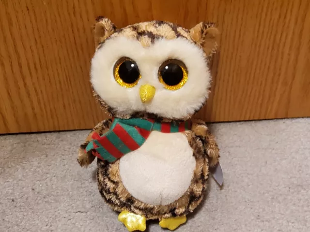 Ty Beanie Boos - WISE the Holiday Owl (6 Inch) NEW - MINT with MINT TAGS