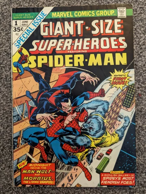 Giant Size Super Heroes 1 Spider-Man. Marvel 1974. Morbius, Man-Wolf