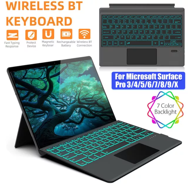 Keyboard For Microsoft Surface Pro 3 4 5 3 6 7 8 9 X Wireless Bluetooth Backlit