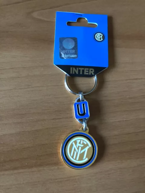 PORTACHIAVI INTER IN Metallo Con Ciondoli Con Logo Ufficiale Inter