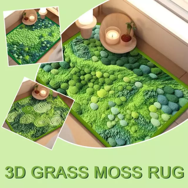 NonSlip 3D Moss Rug Floor Mat Thick Washable and Home Decal Hot Item