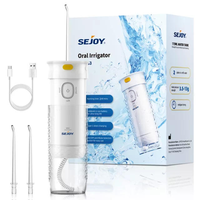 SEJOY Munddusche Mini Kabellos Elektrische Wasser Flosser Oral Irrigator Dental