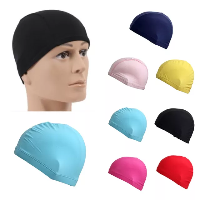 Easy Fit Adult Swimming Hat Cap Swim kid Mens Womens Unisex Nylon Spandex Fabric