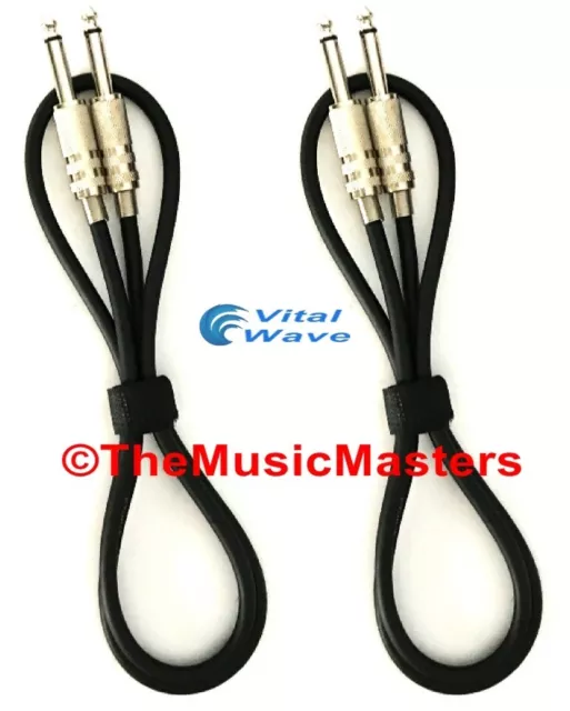 2 Pack 3ft 1/4" Instrument Guitar Bass Amp Keyboard Audio Cable Cord Wire VWLTW