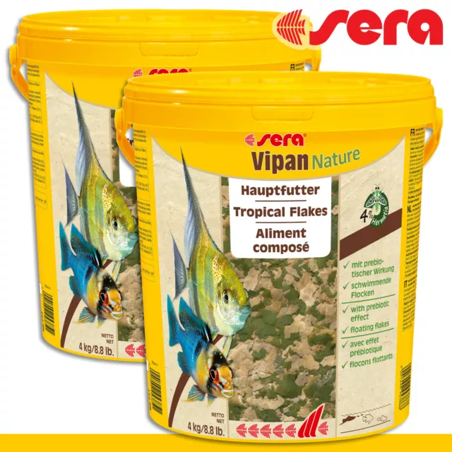 Sera 2 x 21000 ML Vipan Naturel Großflocke Nourriture pour Poissons D'Aquarium