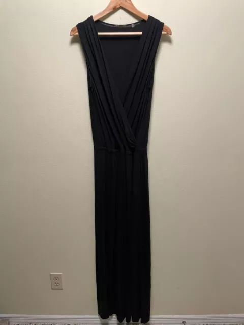 Elie Tahari Womens Jumpsuit Size Medium Black Stretch Wide Leg Sleeveless V Neck