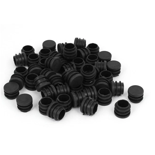 Lot De 30 Bouchons D'insertion Pour Tubes Ronds - Diamètre 25 Mm - Plastique Noir - Marque Uxcell - Neuf