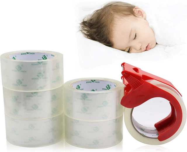 No Noise Quiet Clear Packing Tape, Heavy Duty, 2.4Mil 1.88Inch 55Yards 6rolls
