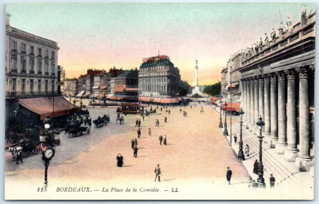 Postcard - Place de la Comedie - Bordeaux, France