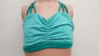 Dance Costume California Kisses  Large Child Teal Crop Top Strappy