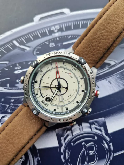 Timex Intelligent Quartz Indiglo Tide-Temp Compass T2N721 Men's Watch Brand New