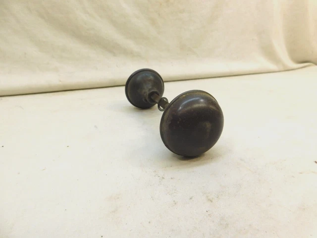 1800's Antique DOOR Knob VICTORIAN Style Original Copper / Black Finish ORNATE