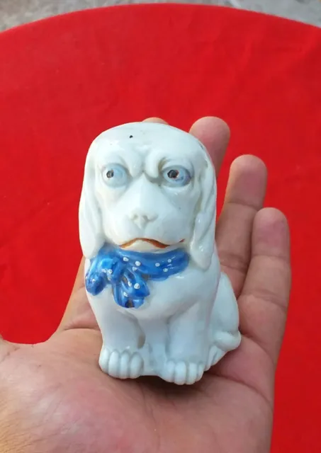 Vintage Rare Staffordshire Beau Fait à la Main Porcelaine Chien C95