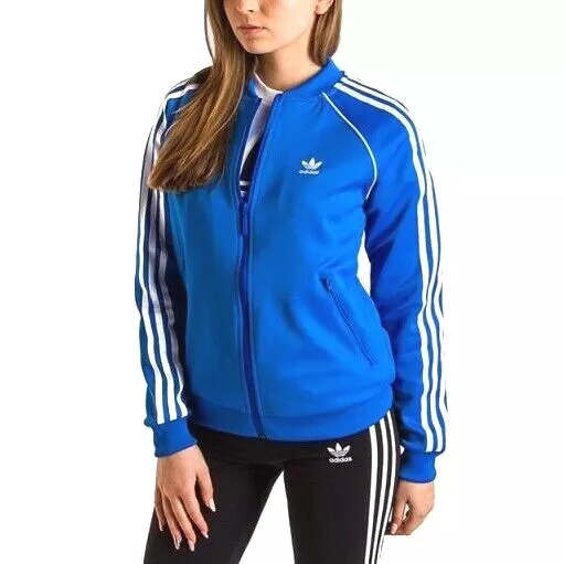 Adidas SST TT Damen Firebird Trainingsjacke Retro Jacke Superstar blau/weiß XS 2