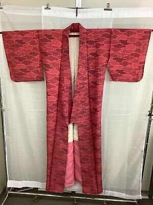 Japanese Vintage Kimono pink cloud expensive Height 61.02inch used