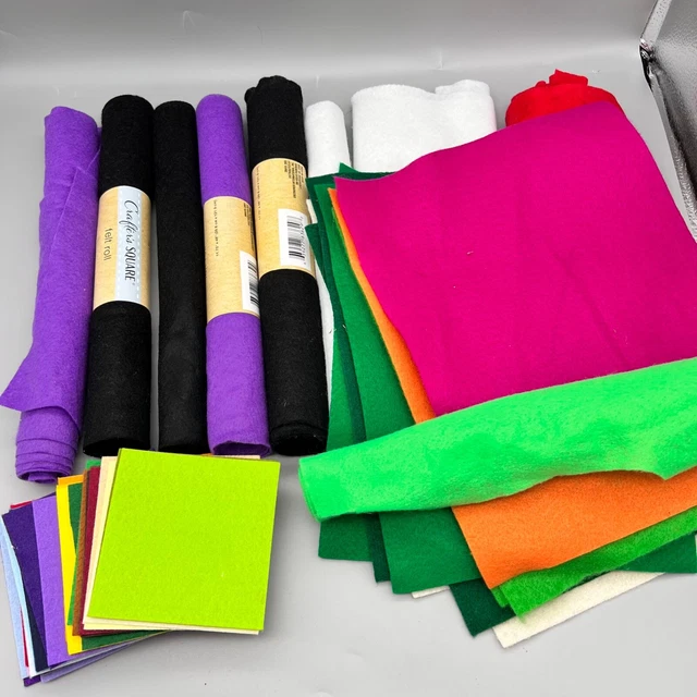 Lote de chatarra de piezas de fieltro, hoja completa, cuadrados multicolor proyectos de elaboración hágalo usted mismo
