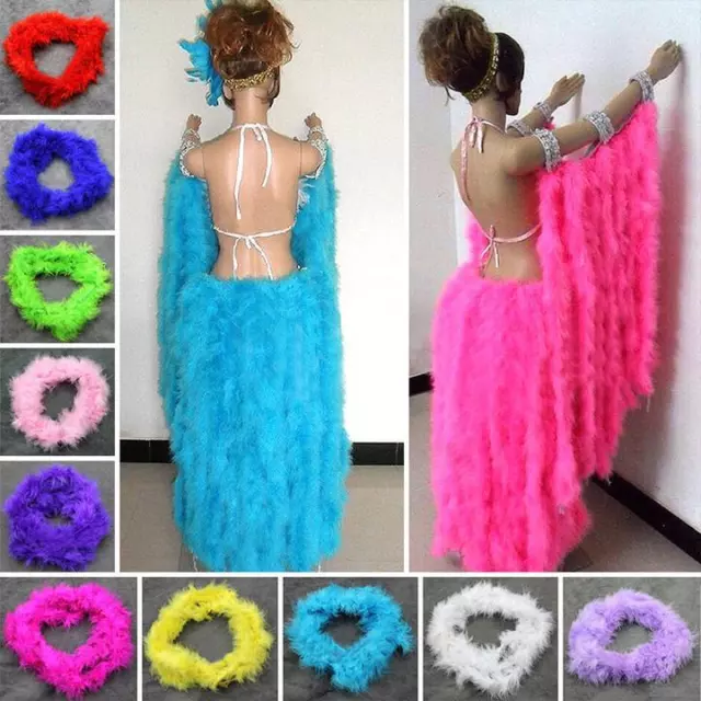 2 Meters Marabou Feather Boa For Fur Fake Garlands Boas Fancy Dress Shawl Party