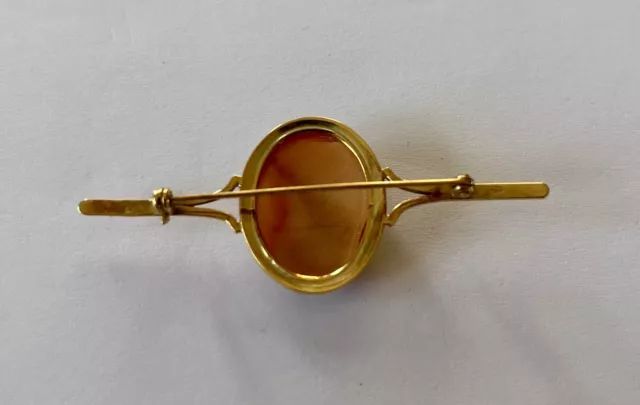 Spilla antica in oro, con cameo di pasta vitrea 2