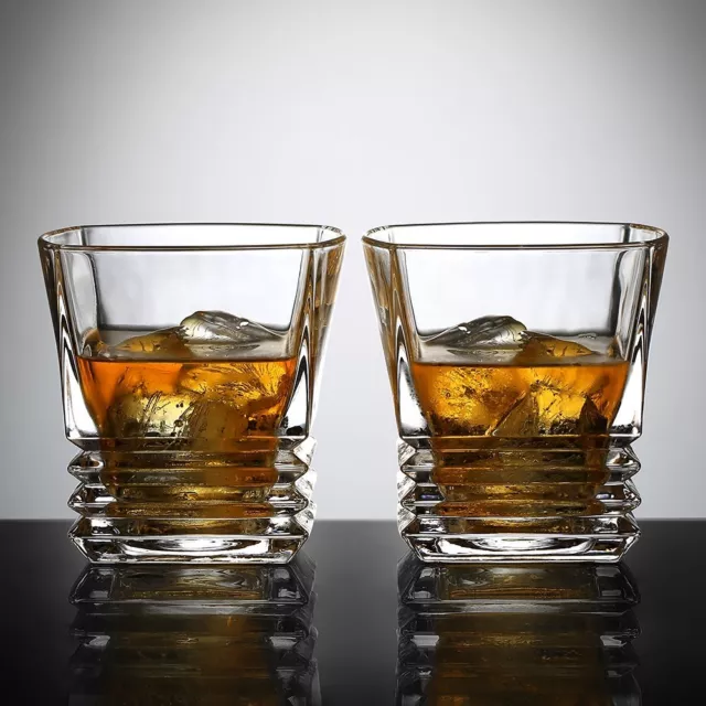 Ecooe 2x260ml Whiskeygläser Whisky Glas Set Whiskybecher für Scotch, Bourbon, Wh
