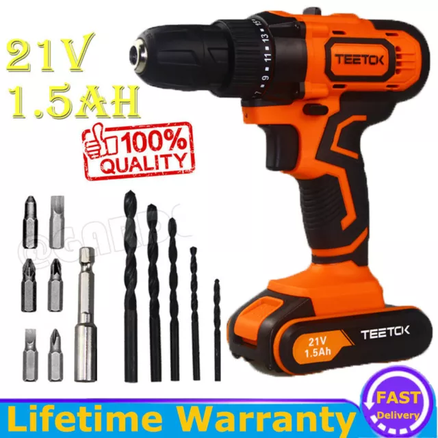 21V Electric Screwdriver Driver Kit Cordless Drills Combi Rechargeable Battery