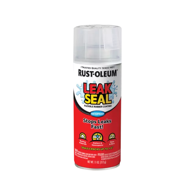 Rustoleum Leak Seal CLEAR SPRAY Flexible Rubber Coating Sealer Stops Rust