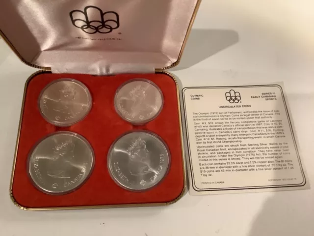 Vintage 1976 Canadian Montreal Olympic Silver Coin Set A18.6