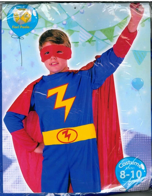 COSTUME DI CARNEVALE SUPEREROE 8/10 ANNI 134 cm x 146 cm COSTUMI PER BAMBINO