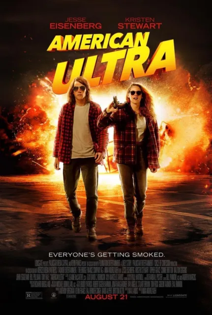 AMERICAN ULTRA Movie Poster - Original - DS - 27x40 - STEWART - EISENBERG - 'D'