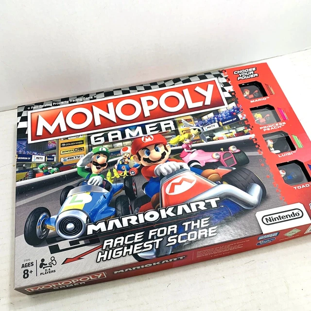 NINTENDO MONOPOLY GAMER Mario Kart Board Game Complete 24 Players Used