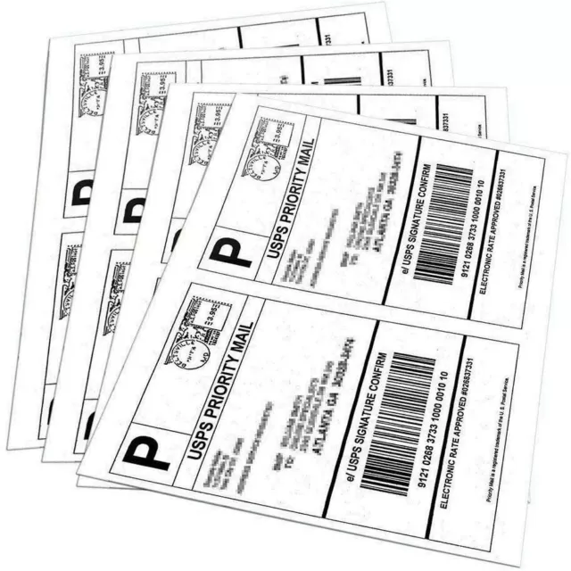 Labels Premium Mailing Shipping 8.5x5.5 Half-Sheet Self Adhesive Laser & Inkjet