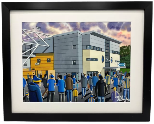 Shrewsbury Town FC, New Meadow Stadium  Framed High Quality Art Print. Approx A4