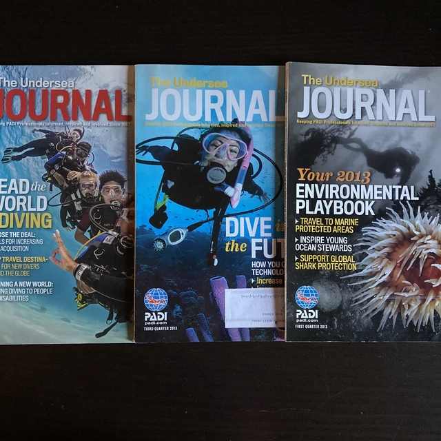 LOT OF 3 The Undersea Journal Magazine 2013 PADI Scuba Diving Diver
