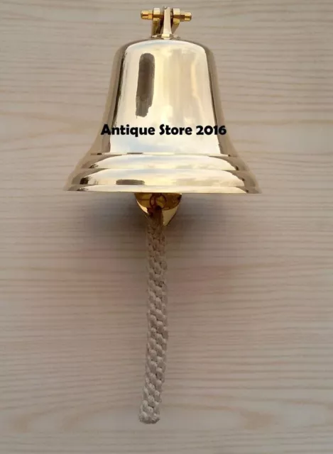 7" Brass DOOR BELL Ships Bell Bar Pub Nautical Boat Wall Bell Home Décor New 2